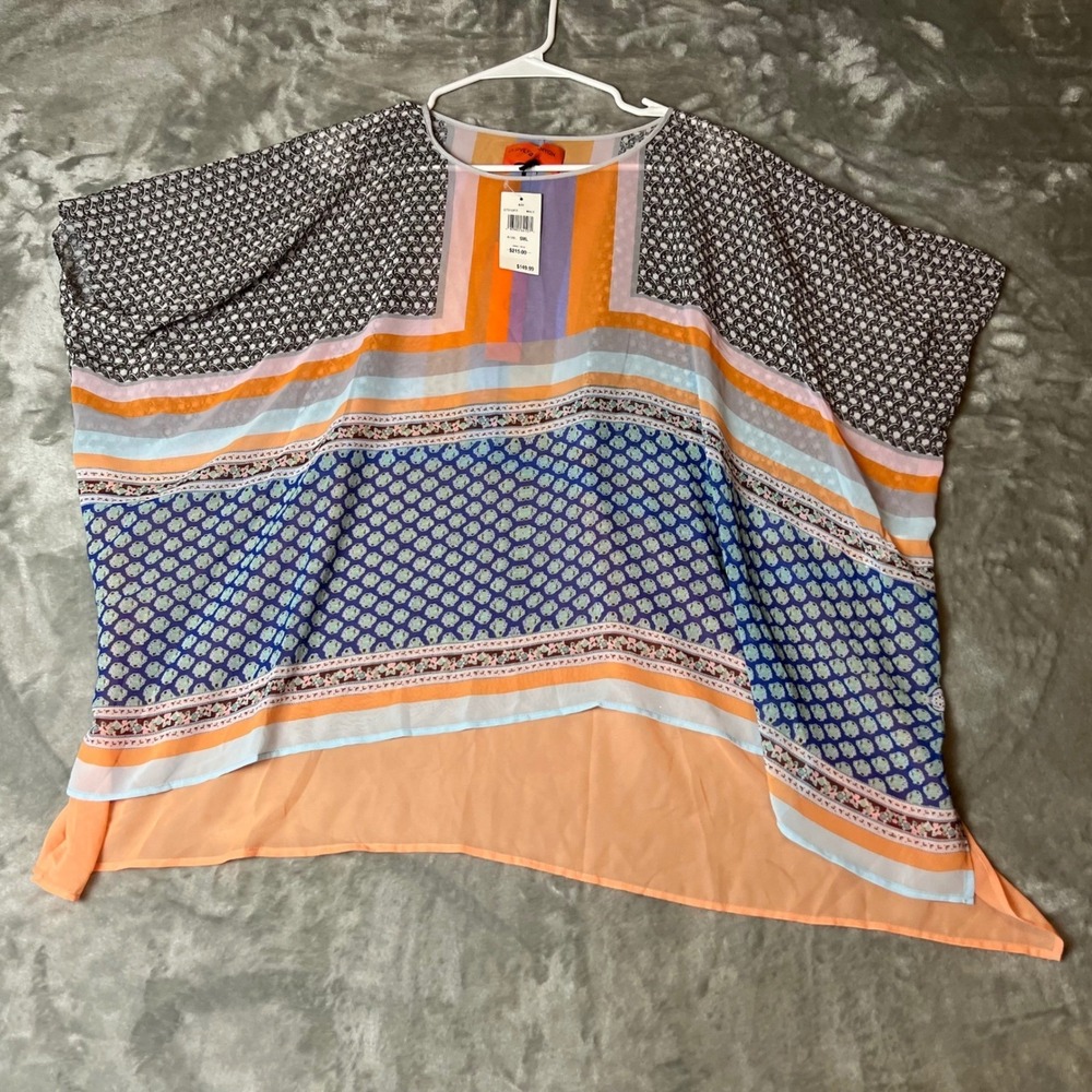 Clover Canyon Multi Color Geometric Print Kaftan Top Size Small‎